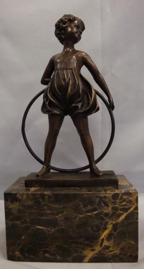 Art Deco Style Statue Sculpture Daughter Art Nouveau Style Bronze Signed