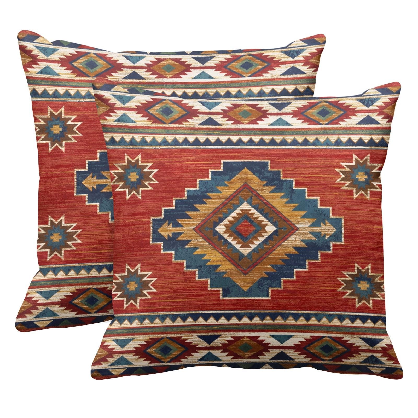 Throw Pillow Covers, Aztec Kilim Home Art Decor, 18 x 18 Inches Set of 2 Cush...