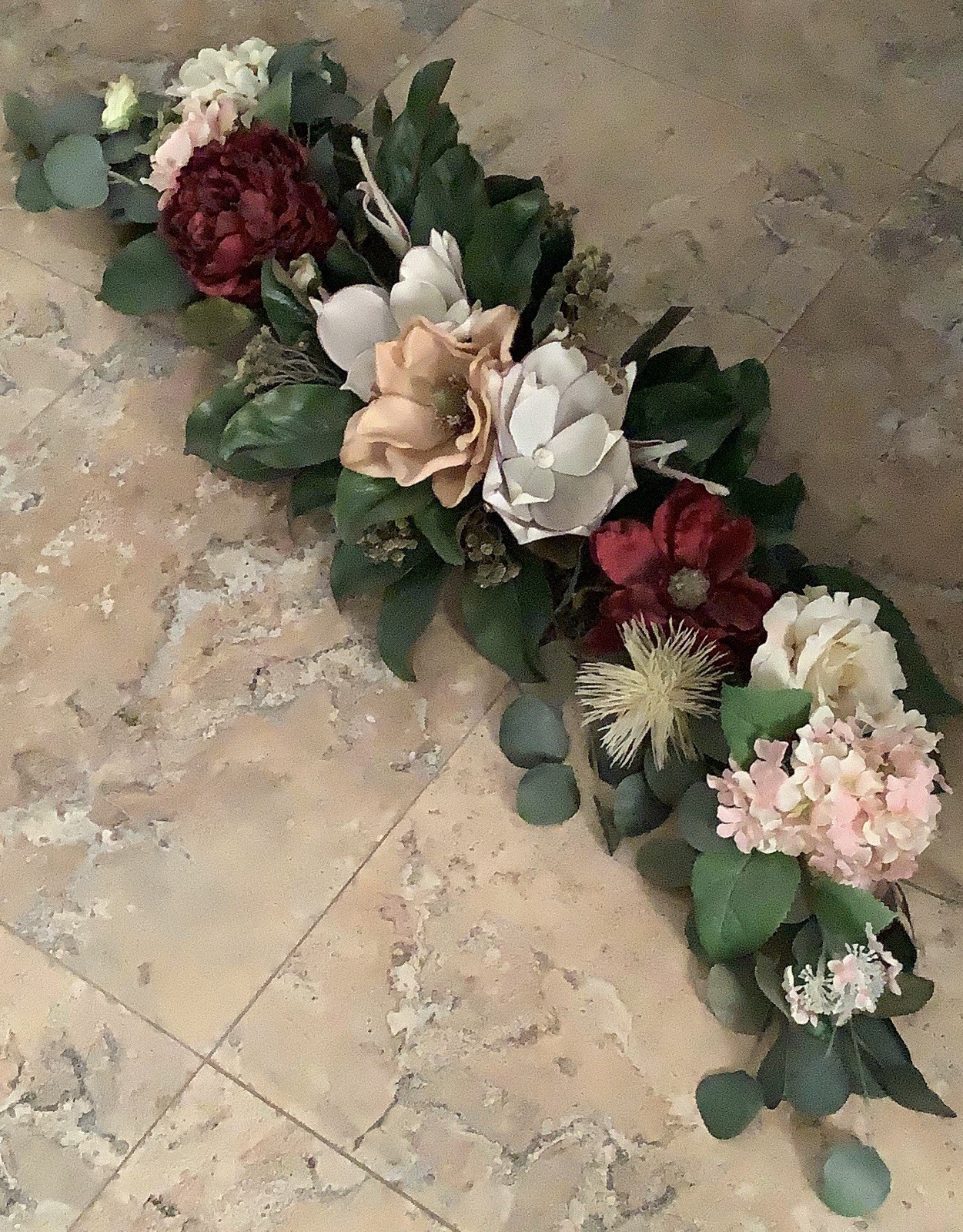 Artificial silk Rose Peony Magnolia Arrangement for Wedding Door Decoration