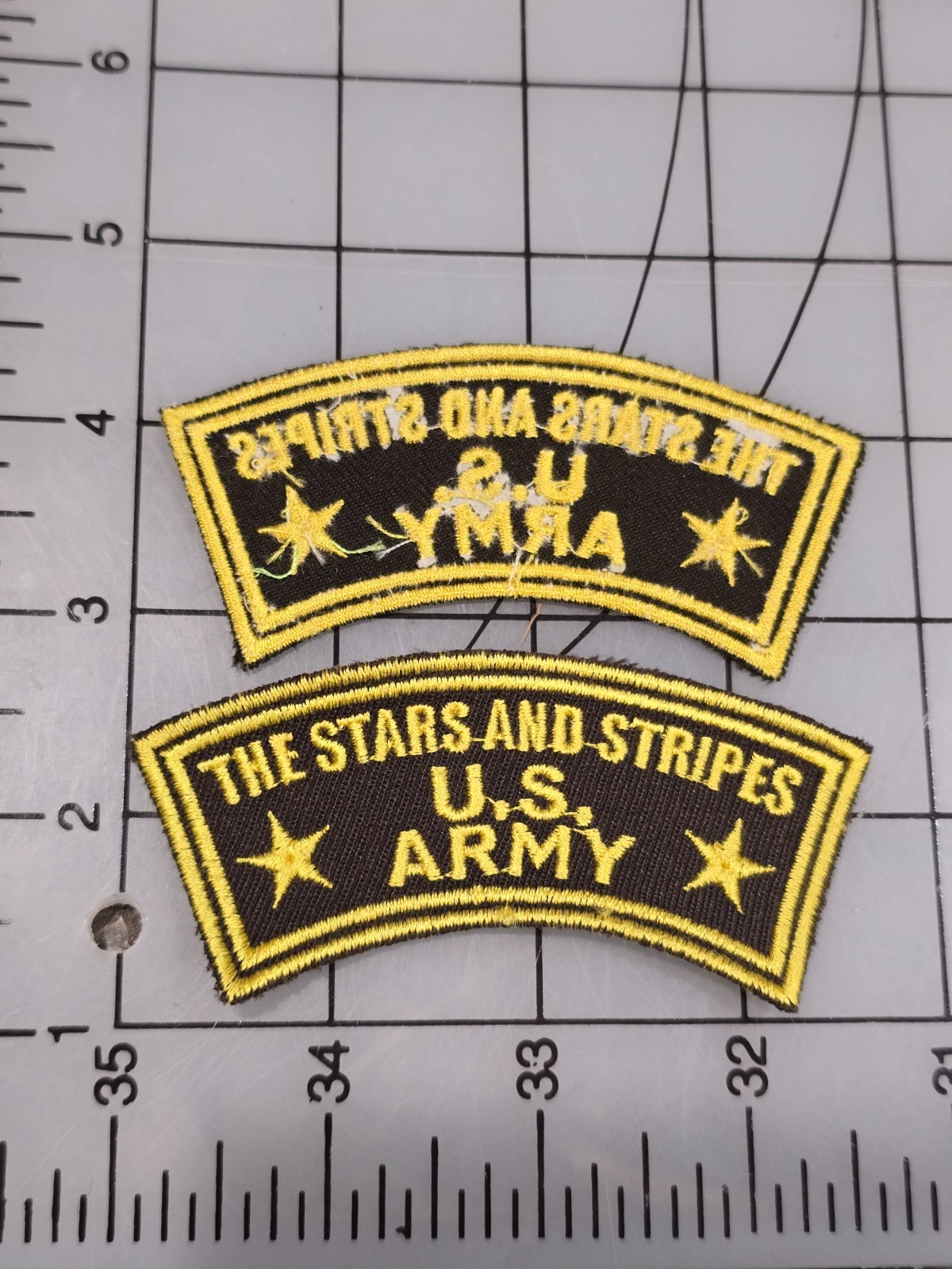 Reproduction WW2 Stars and Stripes US Army tab Dark OD 4416