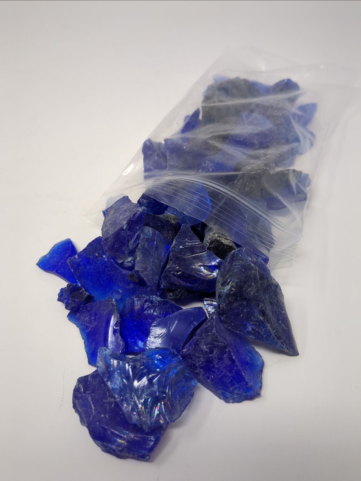 Cobalt Blue Fenton Cullet Fragments 6 oz Wire Wrap Mosaics Glass Fusing