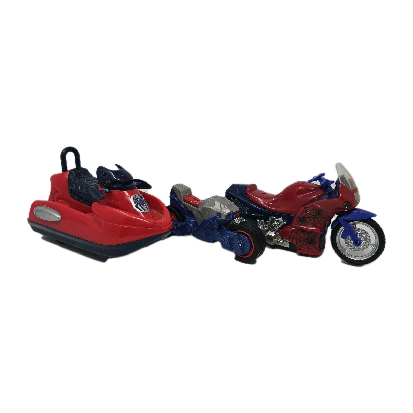 Marvel Super Heroes Hasbro Spider Man Lot Of 3 Vehicles Jetski Motorcycles