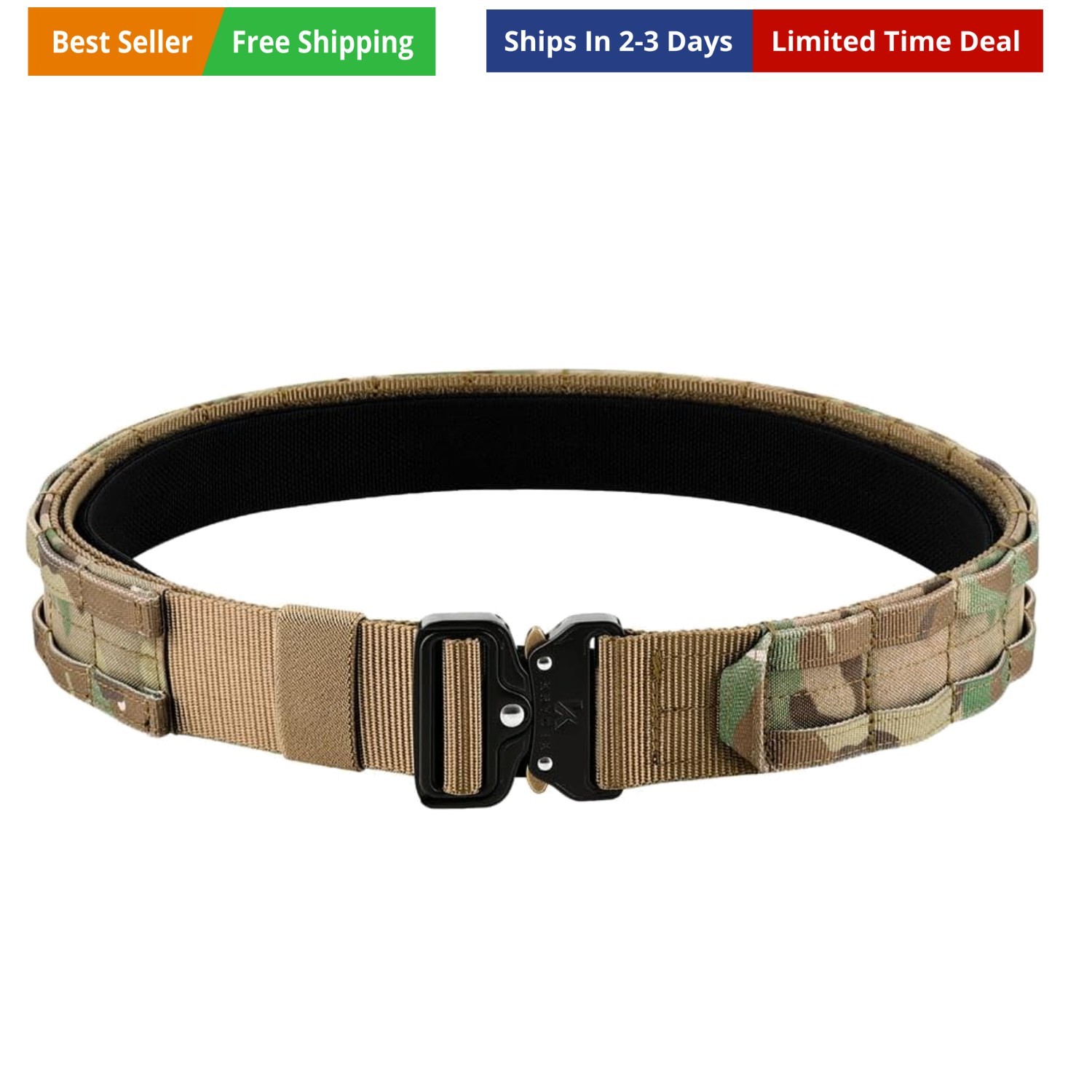 Quick Release Rigger MOLLE Belt 1.75 Inch Inner & Outer Tactical Heavy Duty Belt