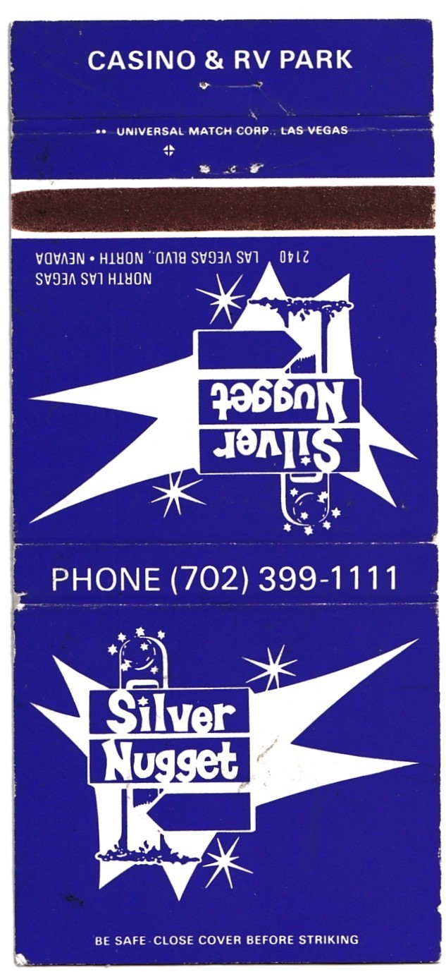 Silver Nugget Casino & RV Park Las Vegas Matchbook Cover icmsc5