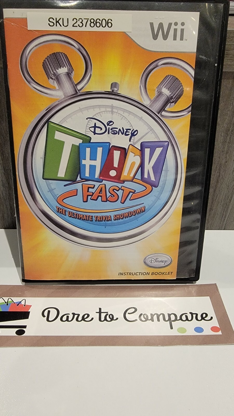 Disney Think Fast (Nintendo Wii, 2008) Game and Manual