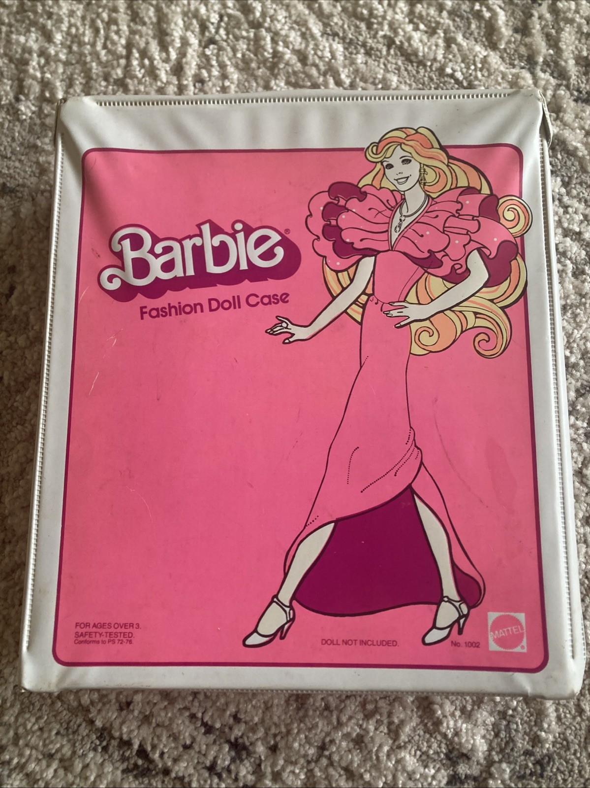 Vintage Mattel Barbie 1982 Fashion Doll Storage Carry Case Pink & White #1002