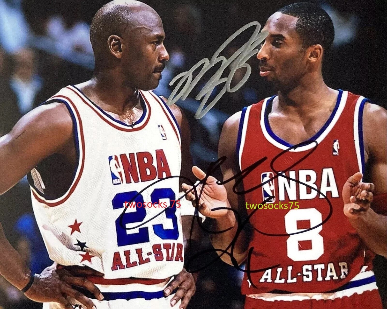 Michael Jordan & Kobe Bryant - All Stars Signed 8x10 reprint Photo