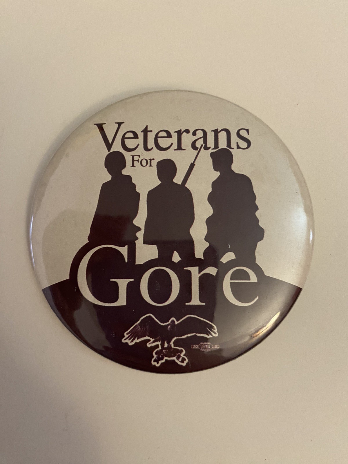 Veterans For Gore Political Pin Back Button P50