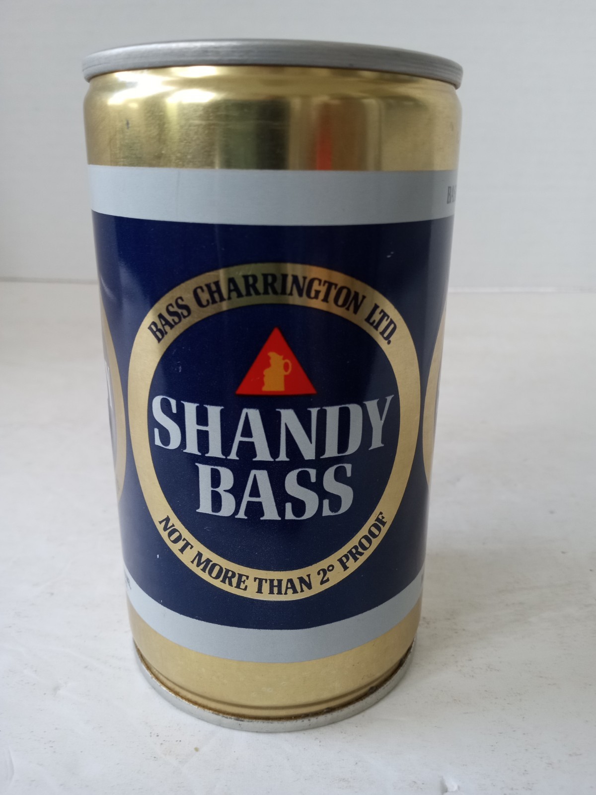 Shandy Bass Beer Can 11.5 oz Steel Pull Tab London England 1970's
