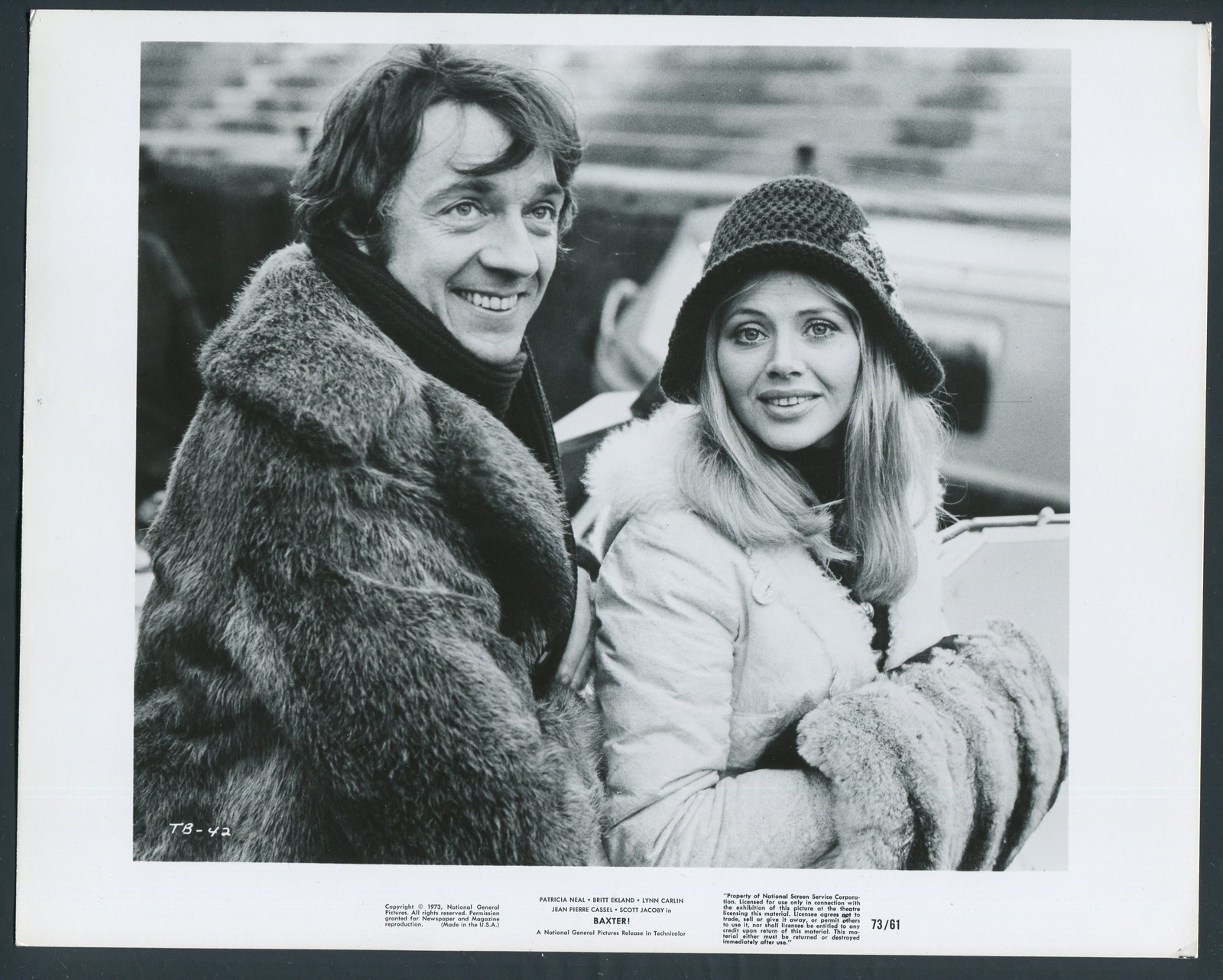 JEAN PIERRE CASSEL BRITT EKLAND in Baxter '73 FUR COAT
