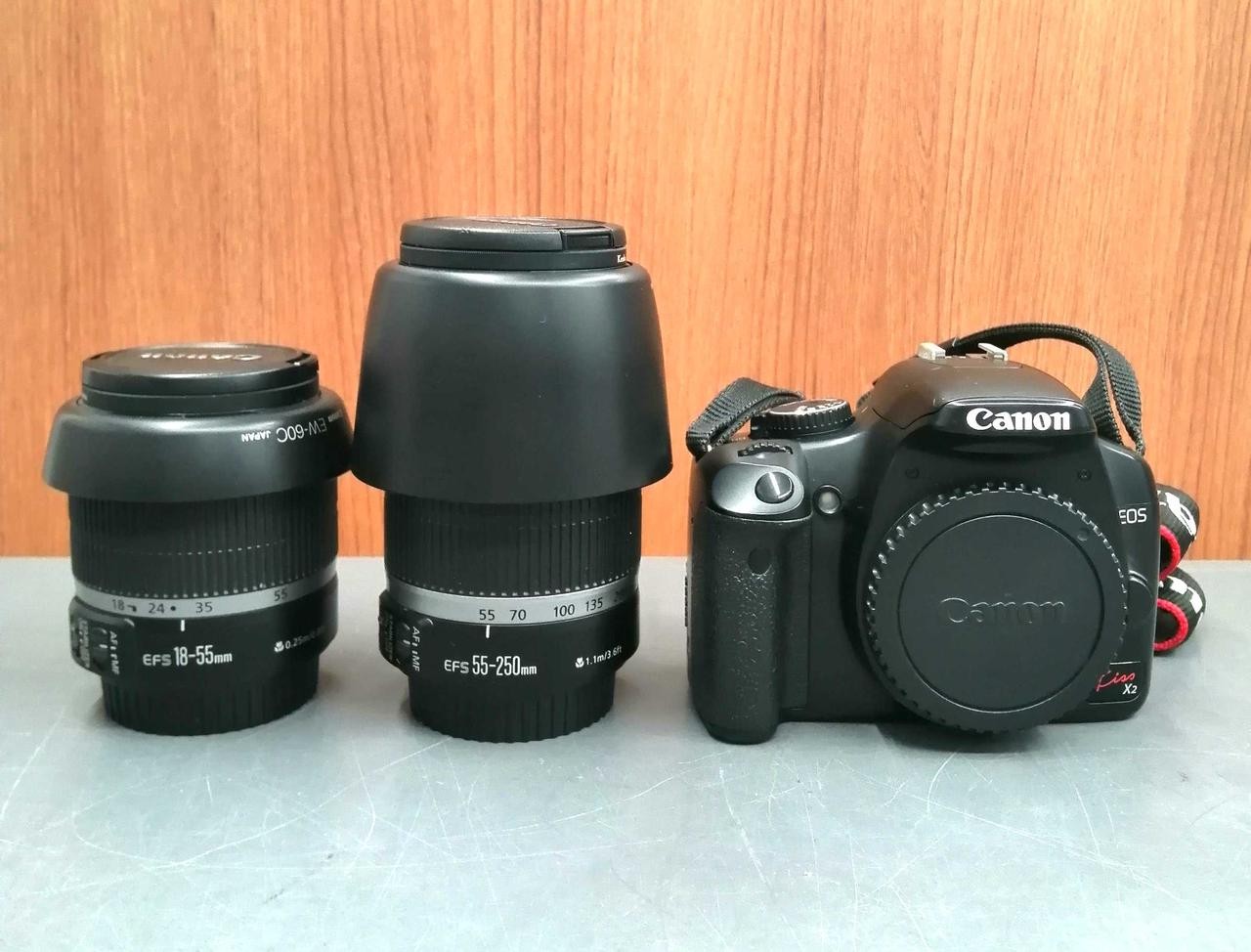 Canon EOS Kiss X2 DSLR Camera Double Zoom Kit 12.2MP SD/SDHC Used From Japan