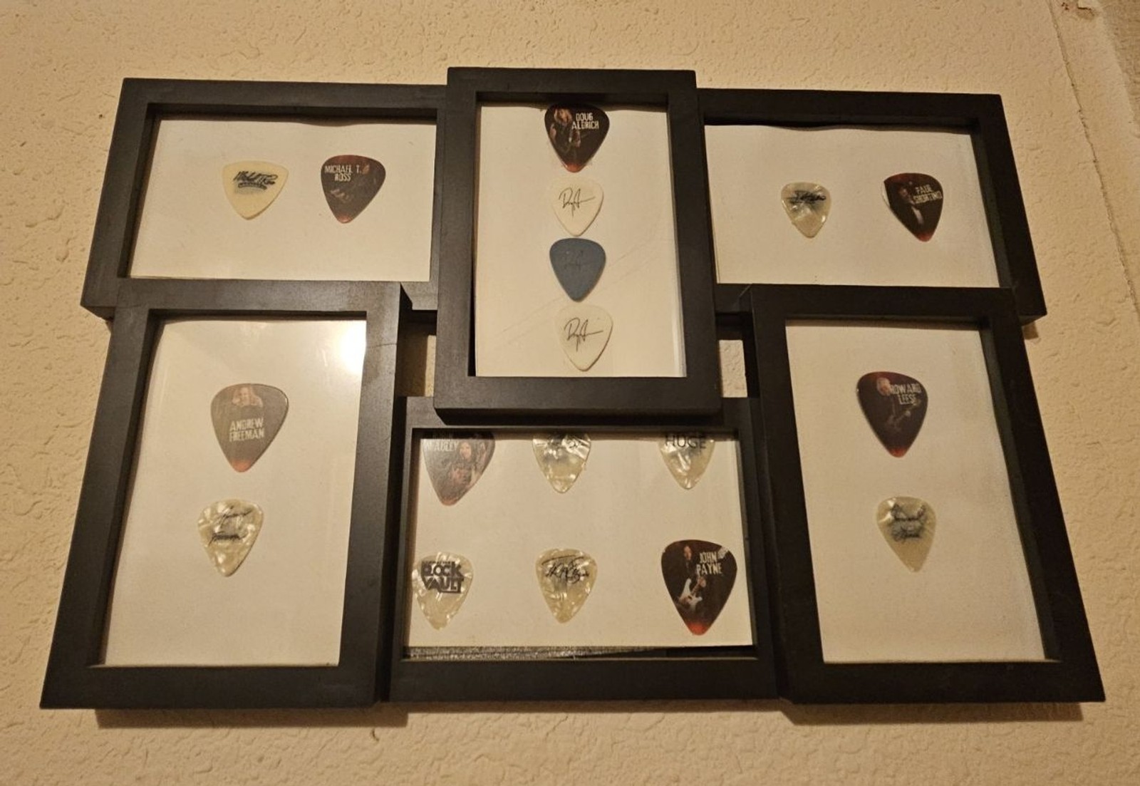 RAIDING THE ROCK VAULT 18 ORIGINAL USED ON STAGE FRAMED BAND GUITAR PICKS