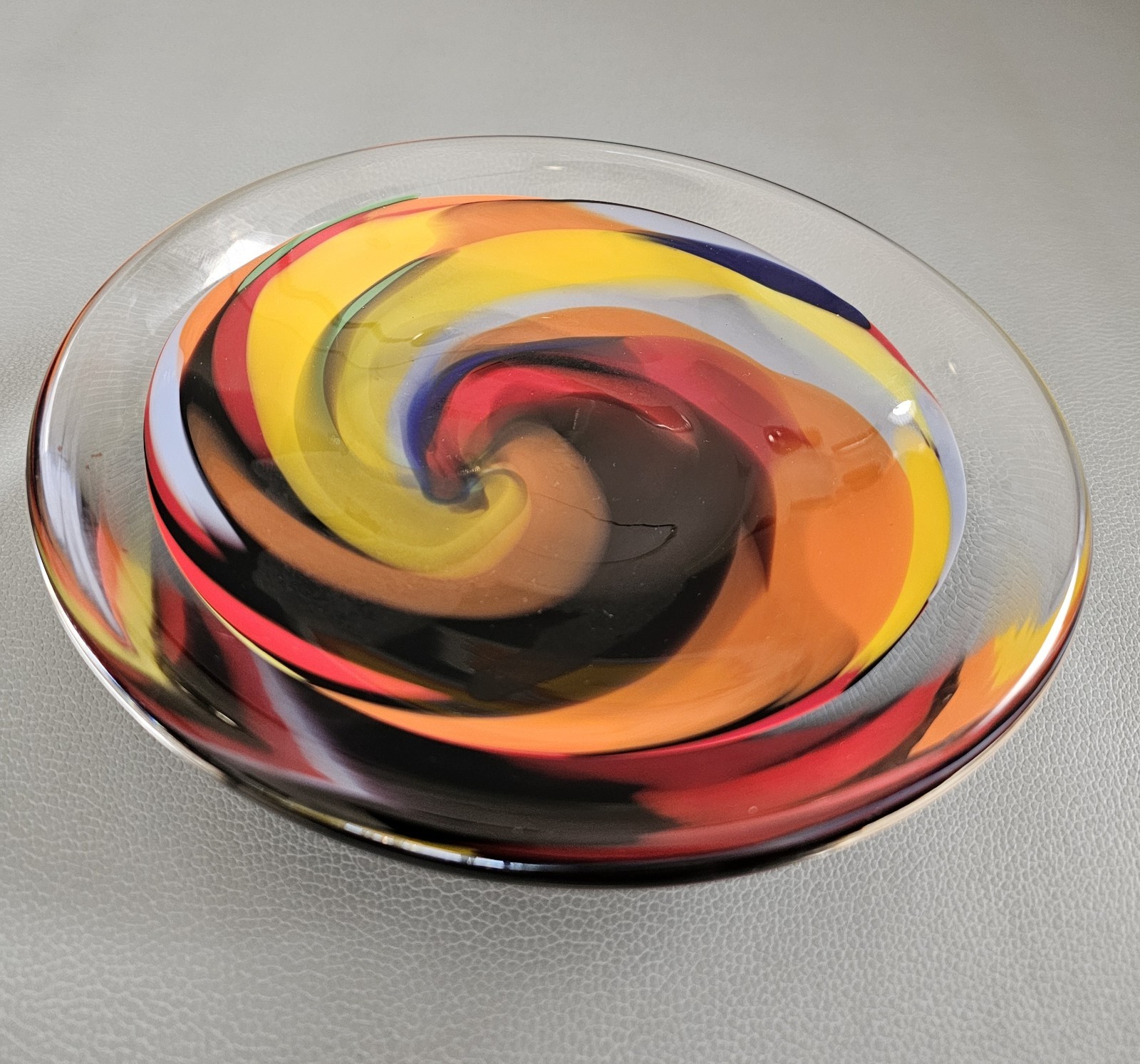 Signed Seguso Viro Murano Art Glass Bowl 