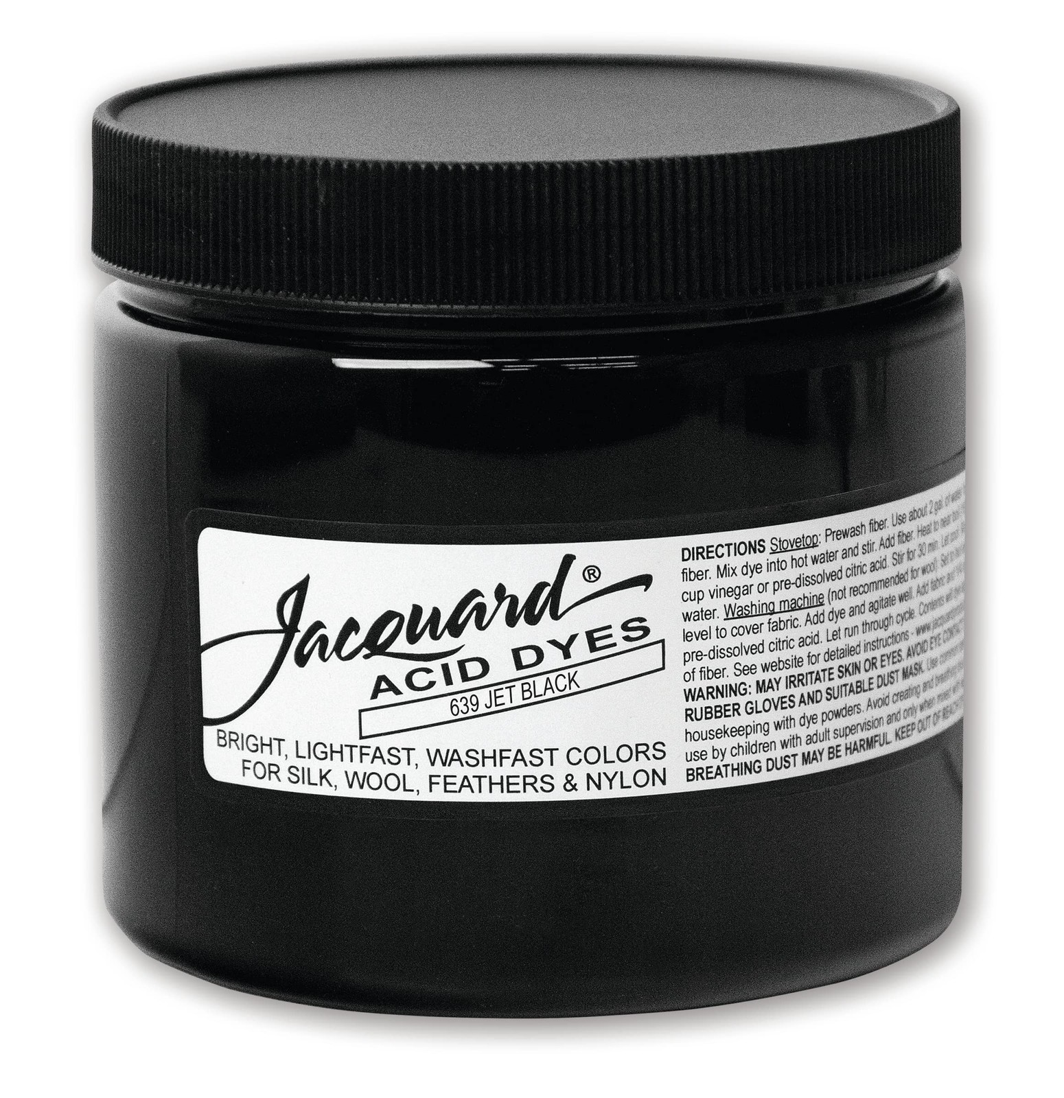 Acid Dye - Jet Black - 8 Oz Net Wt - Acid Dye for Wool - Silk - Feathers - an...