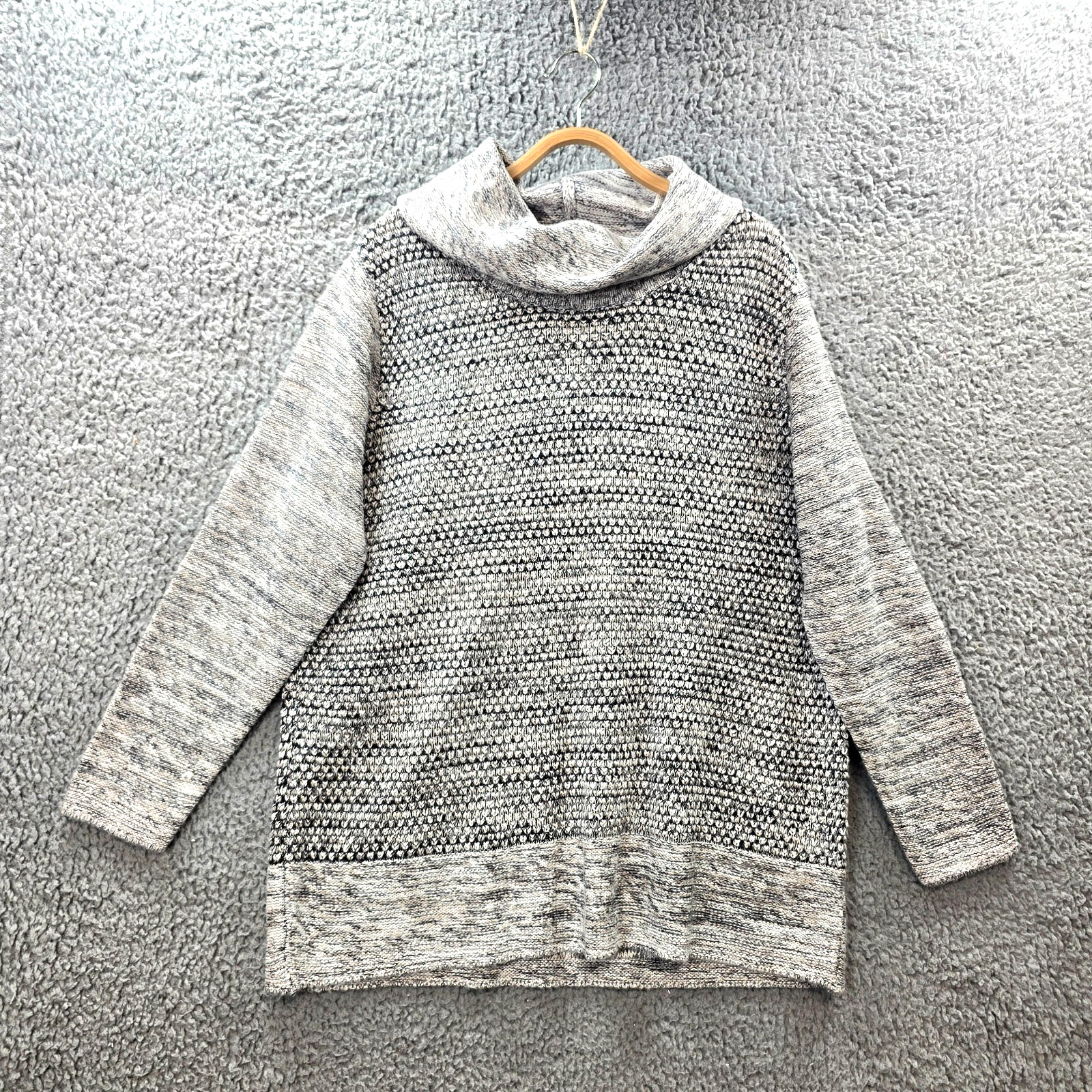 Millers Womens Jumper Size 2XL Grey Black Knit Long Sleeve Roll Neck