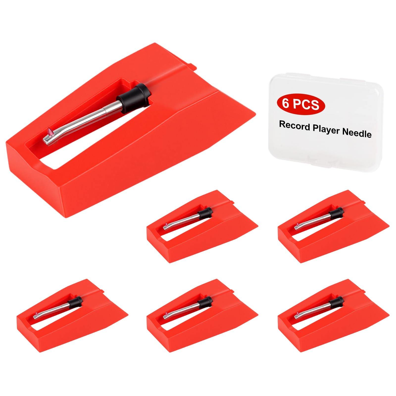 Jiomrzo 6 Pack Record Player Needle Replacement, Upgraded Vinyl Record... 