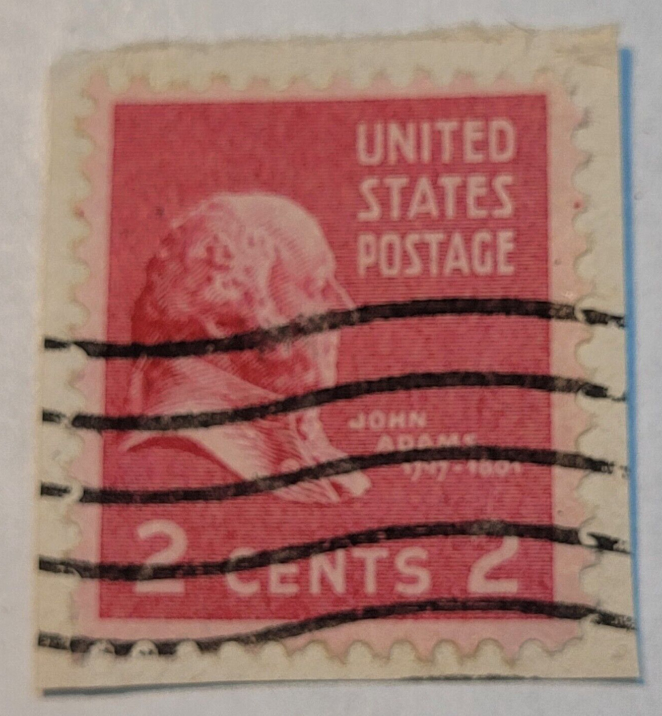 U.S. Postage ~ John Quincy Adams ~ 2₵ Red Stamp ~ Posted/Used ~ c.1938 ~ A01