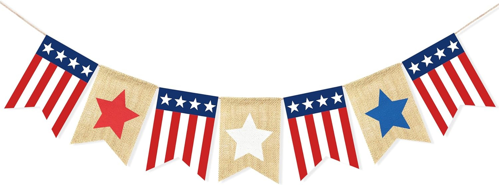 Red White and Blue Star Banner 4Th of July Decorations, American Independence Da