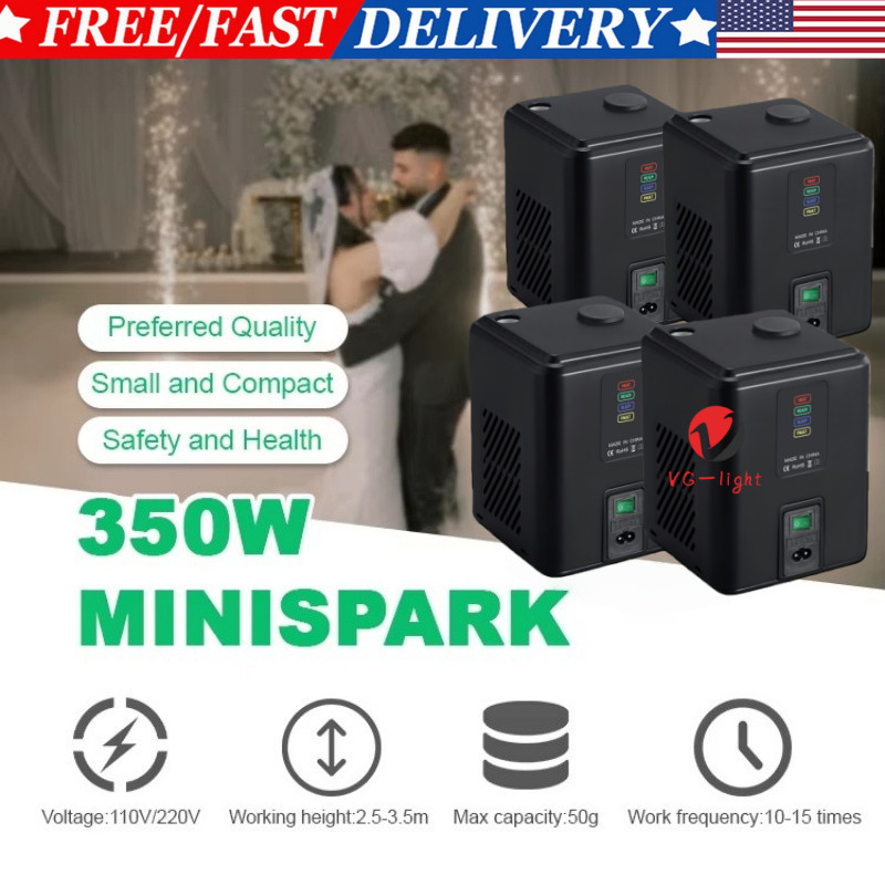 4X350W Cold Spark machine DJ Party Bar Flame Sparkler Fireworks Effect Equipment