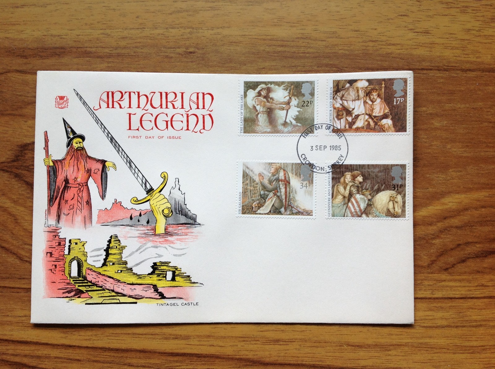 Arthurian Legend  1985 Stuart First Day Cover Croydon pmk .Free UK Postage