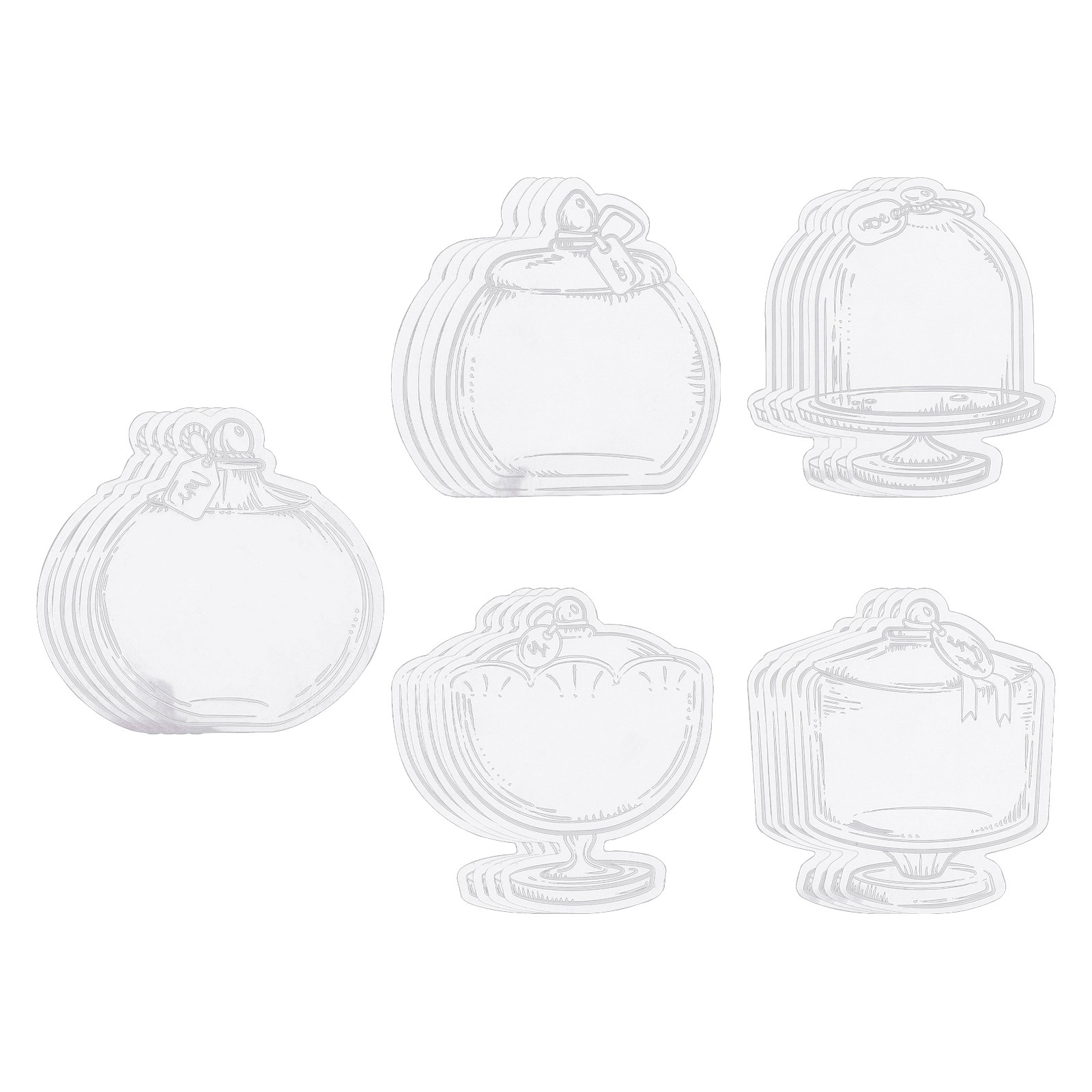 40 Pcs Transparent Dried Flower Bookmarks Dessert Cup DIY Pressed Sticker