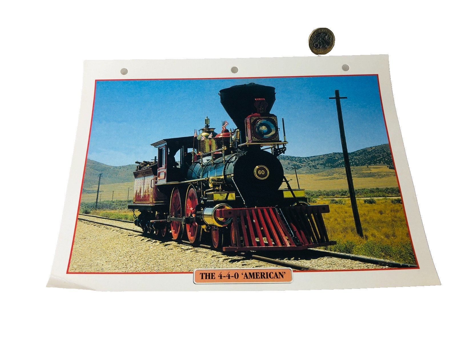Train Railway The 4-4-0 American Picture Information Paper Vintage ra