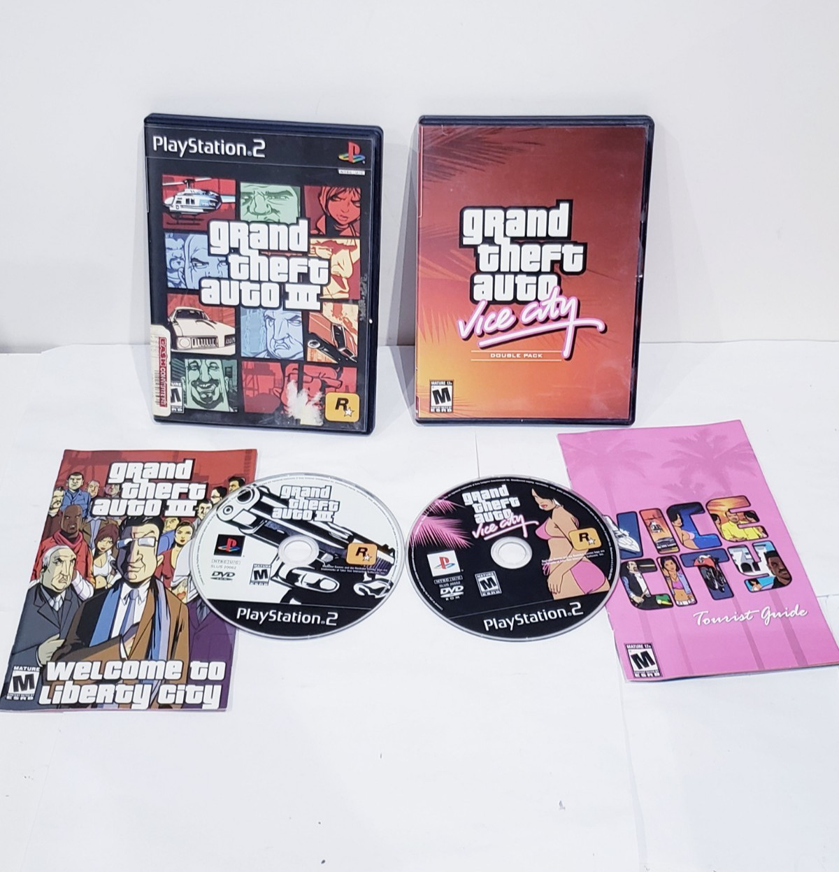 Grand Theft Auto 3 & GTA Vice City PS2 (Sony PlayStation 2) TESTED & Working