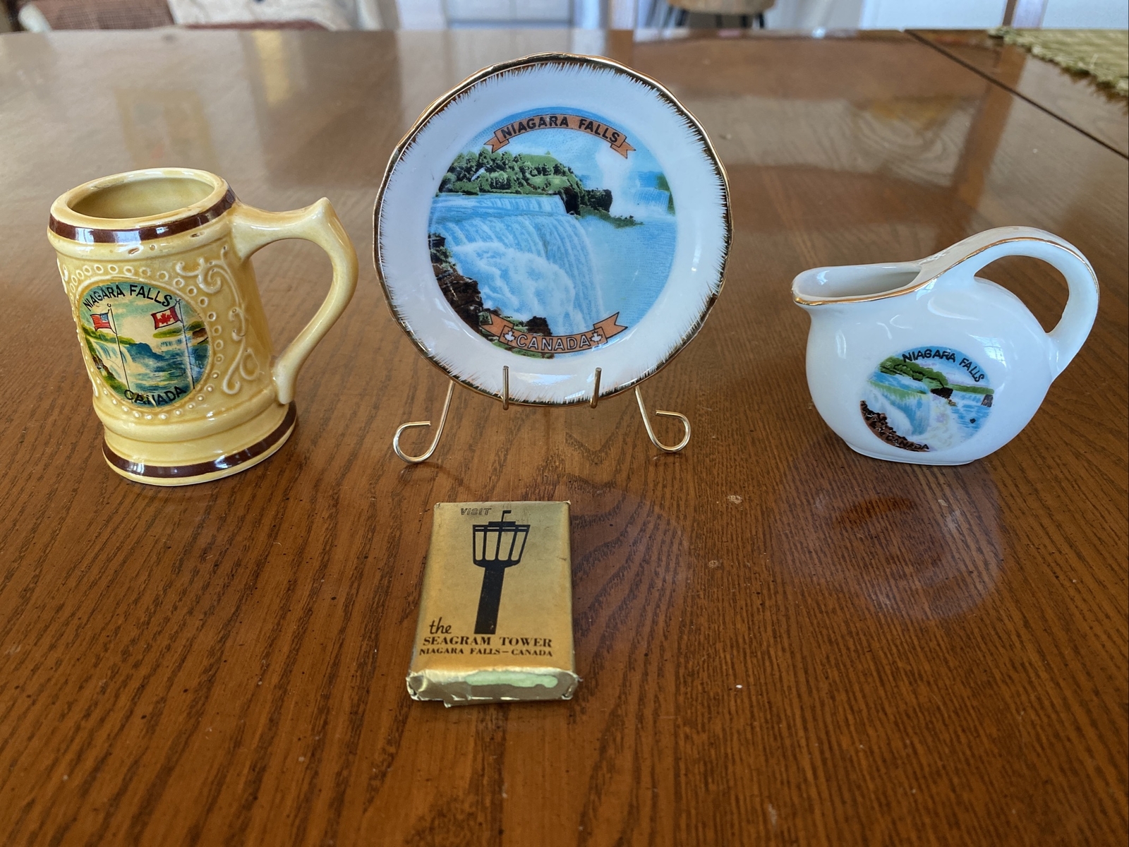 Vintage Lot Niagara Falls Canada Souvenir Plate Miniature Stein Mug Pitcher Soap
