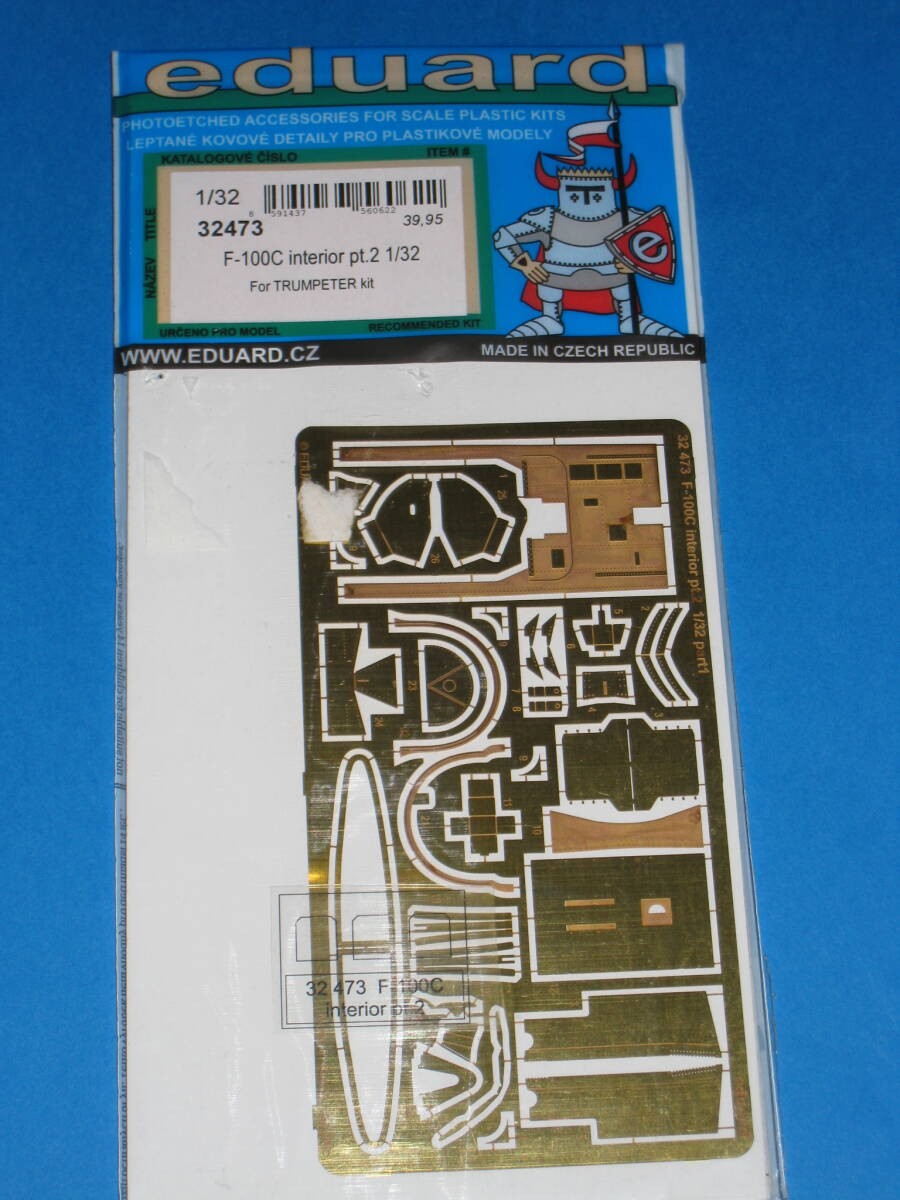 Eduard 1/32 US Air Force F-100C Super Sabre Interior Etching Parts for Trumpeter