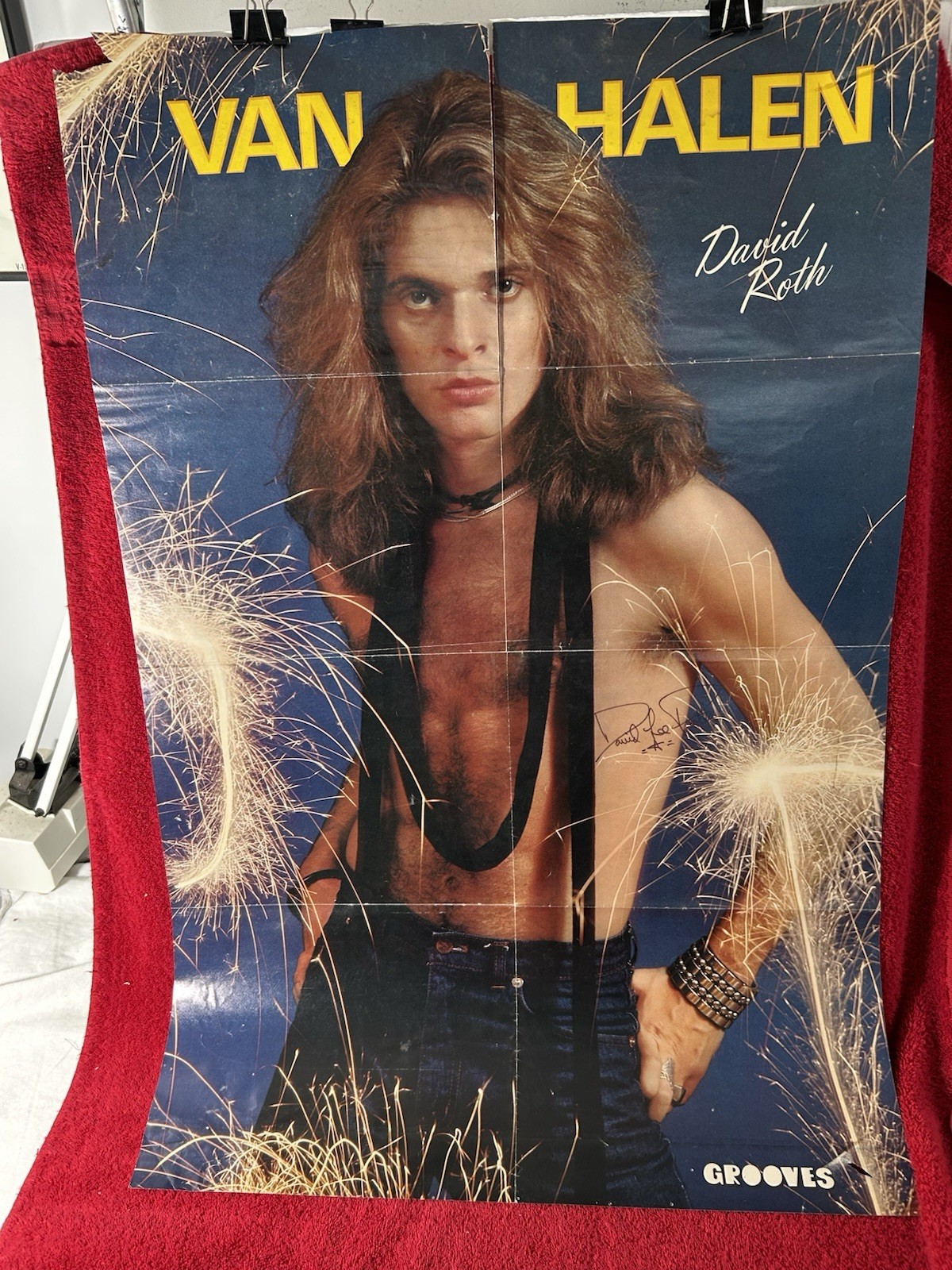 David Lee Roth Signed in person 1980's  30x 20  poster AUTOGRAPH VAN HALEN