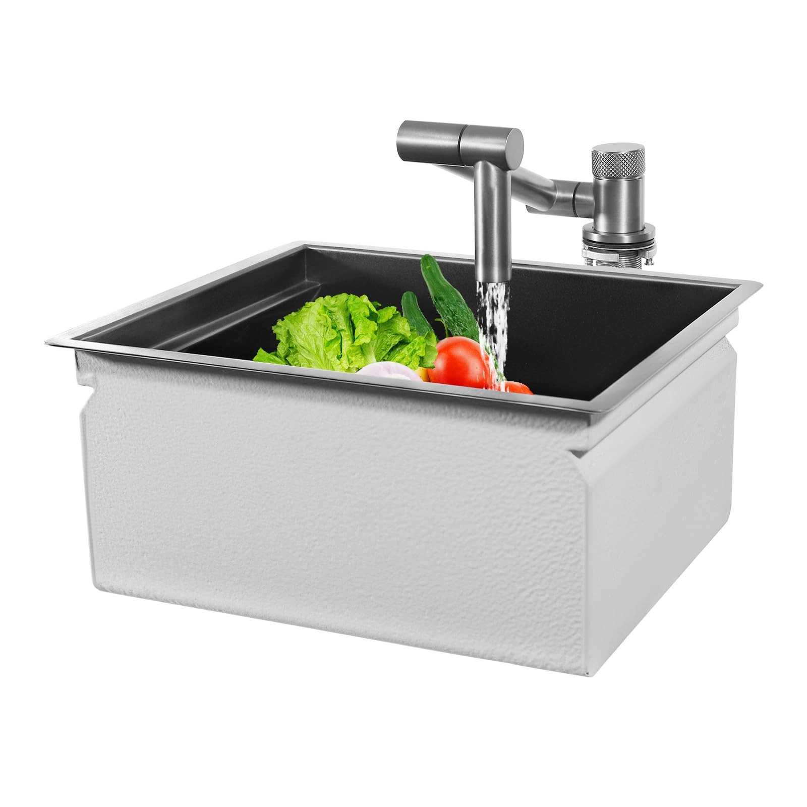 Free Standing Single Bowl Sink, Commercial Bar Kitchen Laundry Sink Set