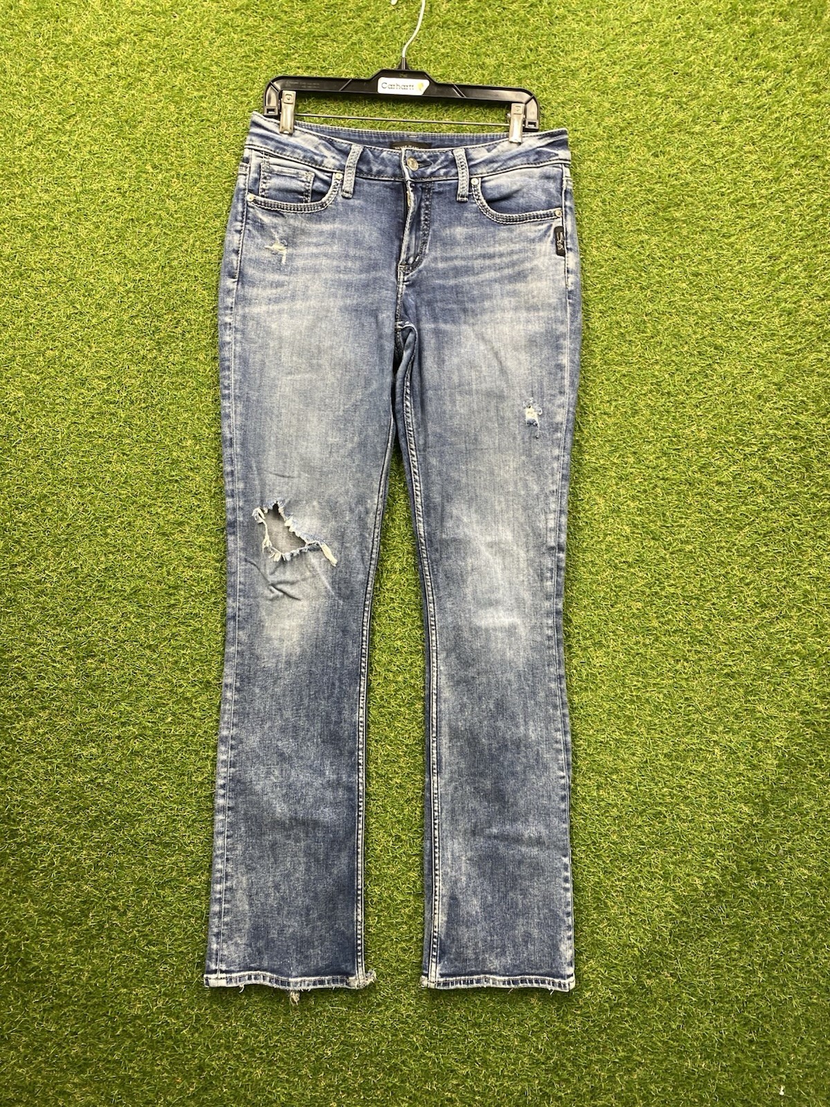 Silver Jeans Suki Mid Slim Boot Jeans Womens 30x34 Blue Super Stretch Bootcut