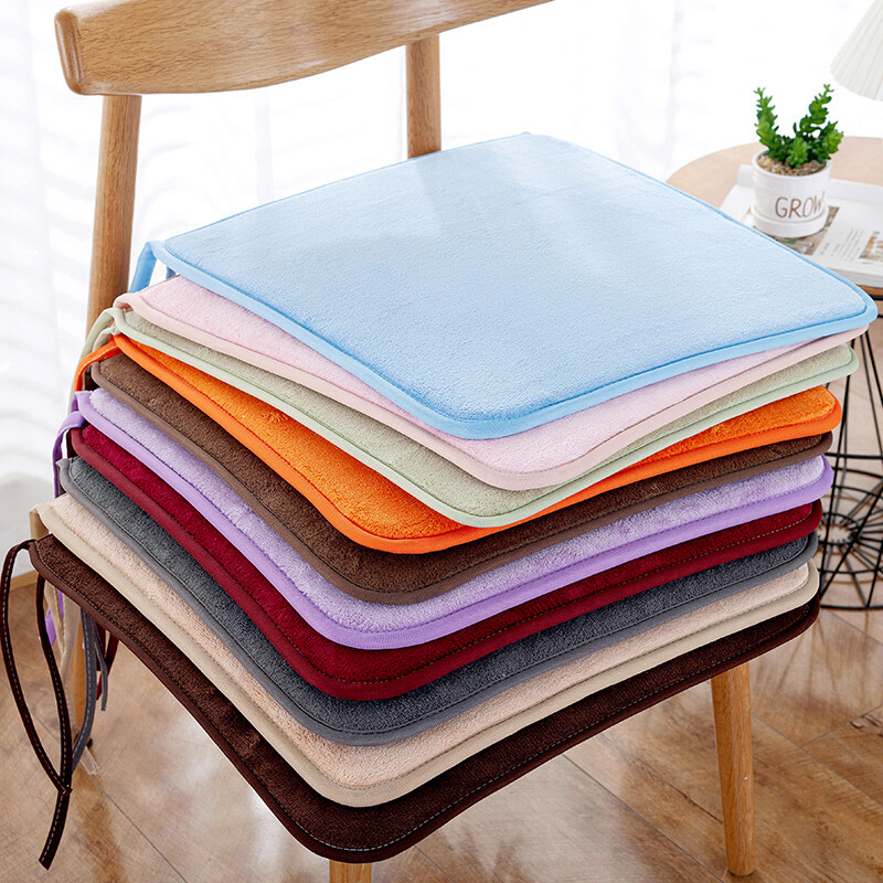 Fleece Cushion Seat Pad Non Slip Lace Up Warm Thermal Thick Indoor Office Furry