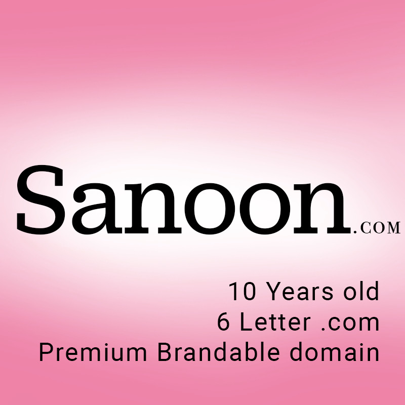 Sanoon.com - 11 years old Brandable Premium 6 Letter LLLL investment Domain Name