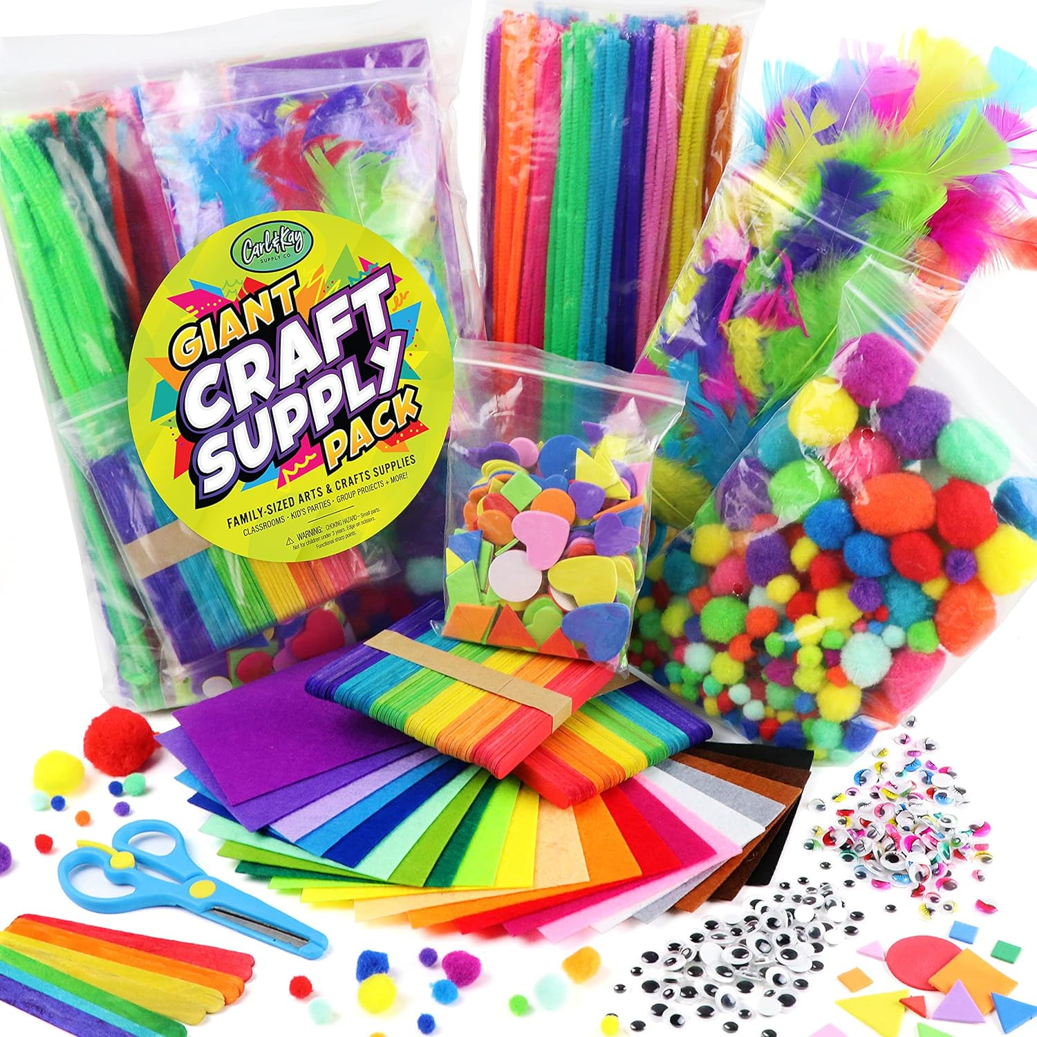 Arts and Crafts Supplies Kit for Kids - Boys and Girls Age 4 5 6 7 8 Years Old -
