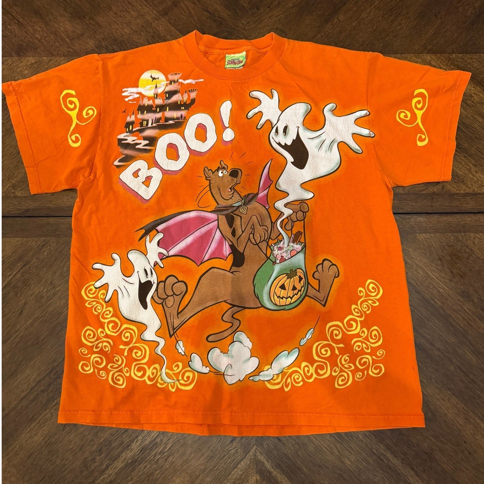 Scooby Doo Halloween Boo Ghost T Shirt Adult Large Cotton Cartoon Network |S1