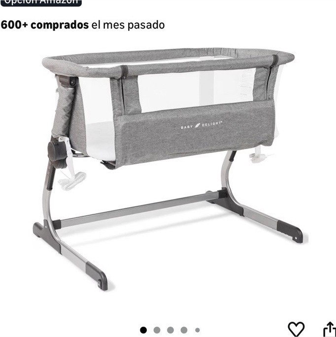 Baby Delight Beside Me Dreamer Convertible Sleeper Mesh Height Adjustment Gray