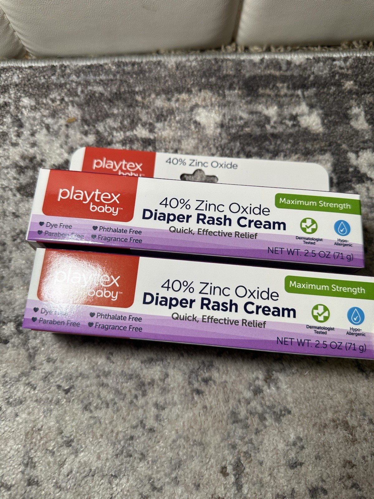 Playtex Baby 40% Zinc Oxide Maximum Strength Diaper Rash Cream 2.5 oz Dye Free