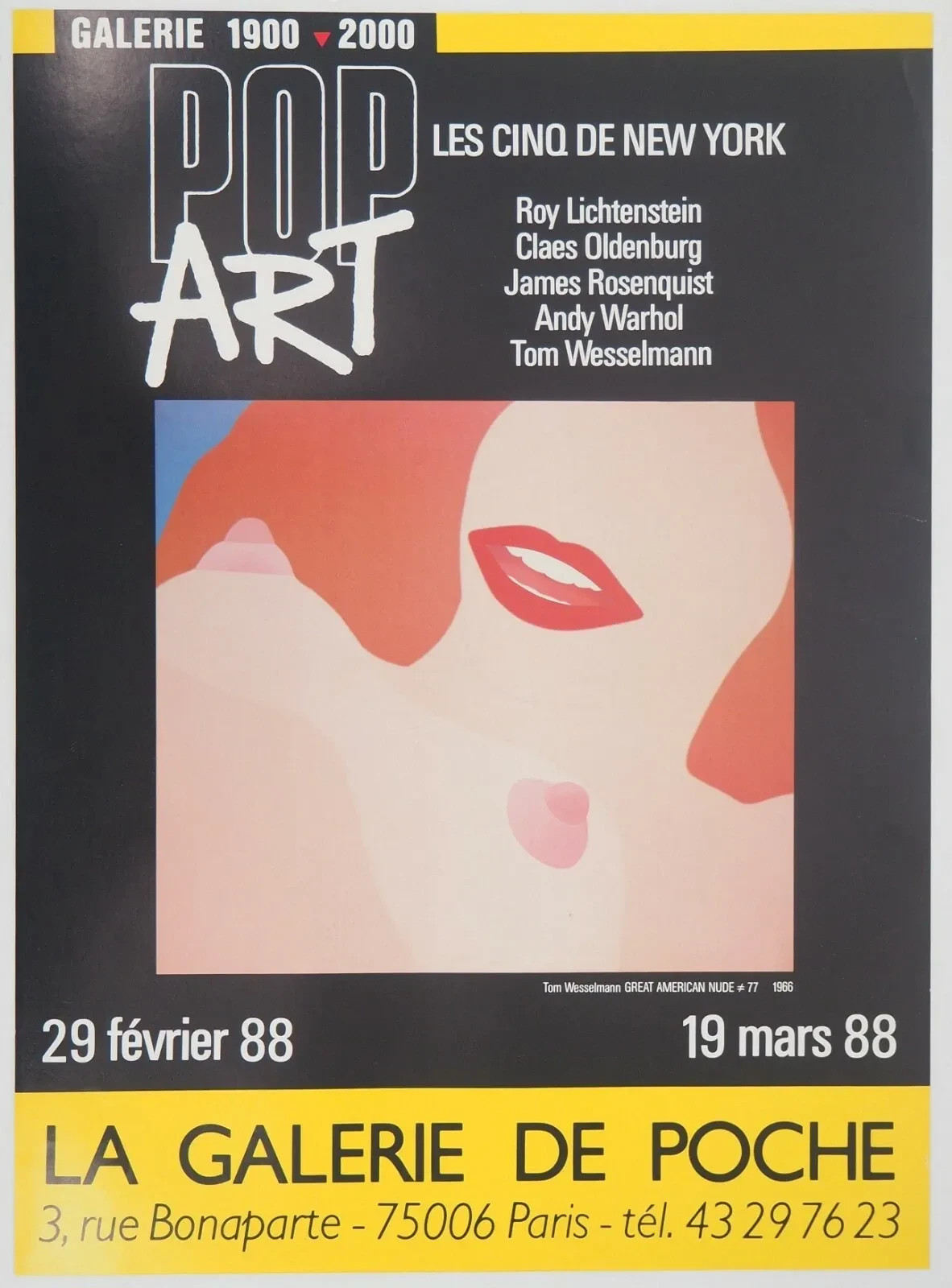 [ART POSTER] Tom WESSELMANN: Seducer #Pocket Gallery #Paris, 1988