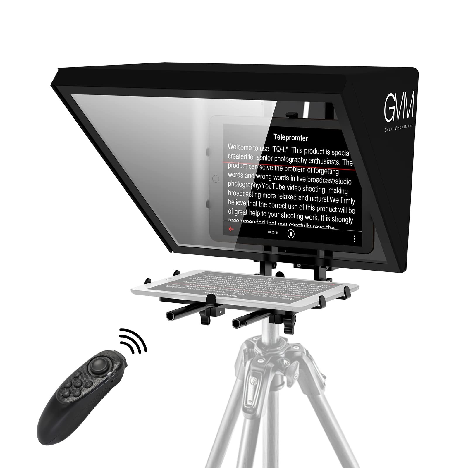 GVM Teleprompters for ipad Tablet DSLR Camera Portable 18'' Teleprompter Kit ...