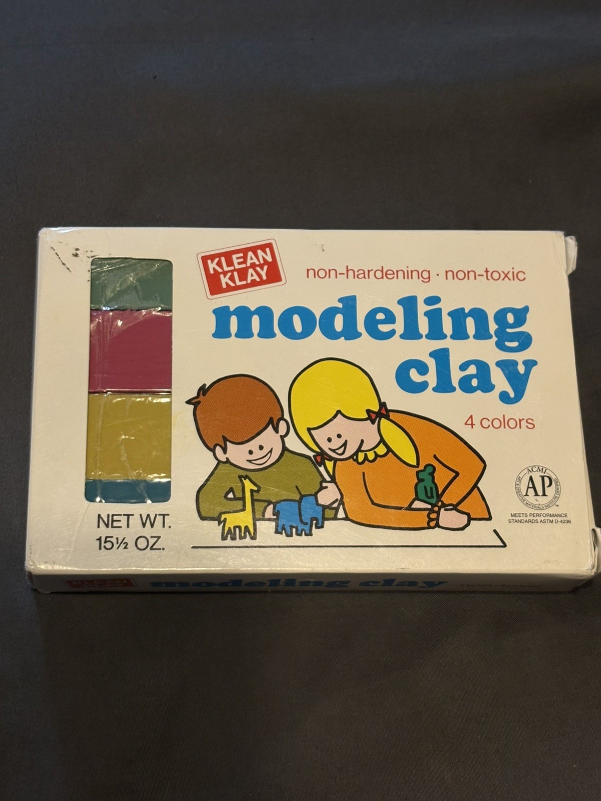 Vintage Klean Klay Modeling Clay 4 Colors