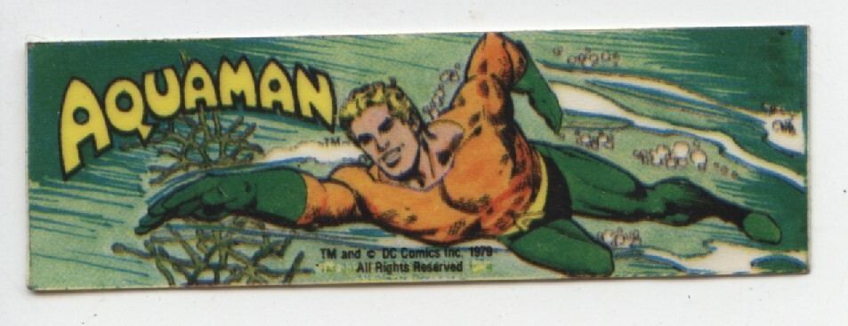 Old Vintage 1979 DC Comics Aquaman Vending Machine Sticker 3" X 1"