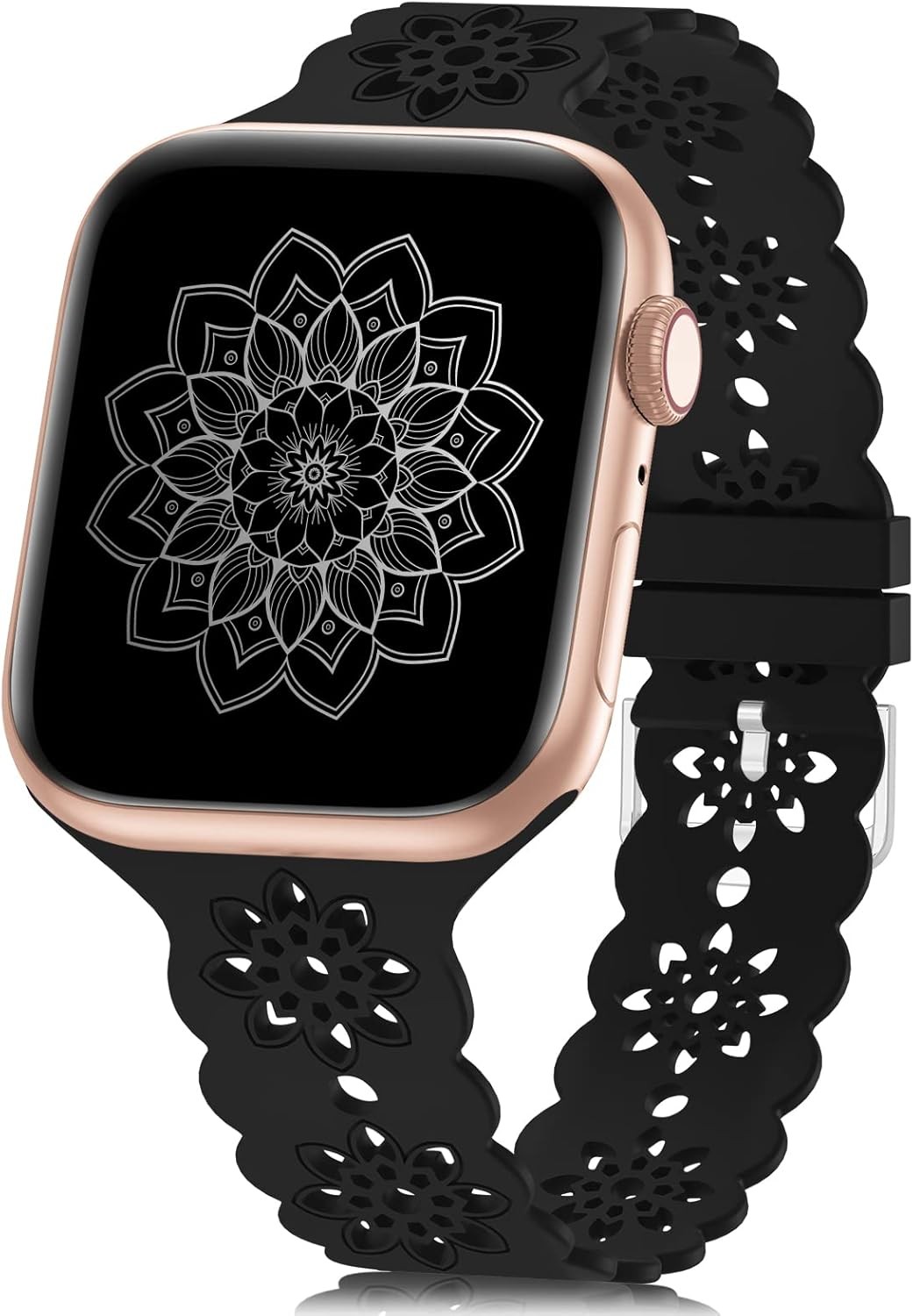 Floral Silicone Strap Compatible with Apple Watch Ultra/Series 7 38mm 40mm