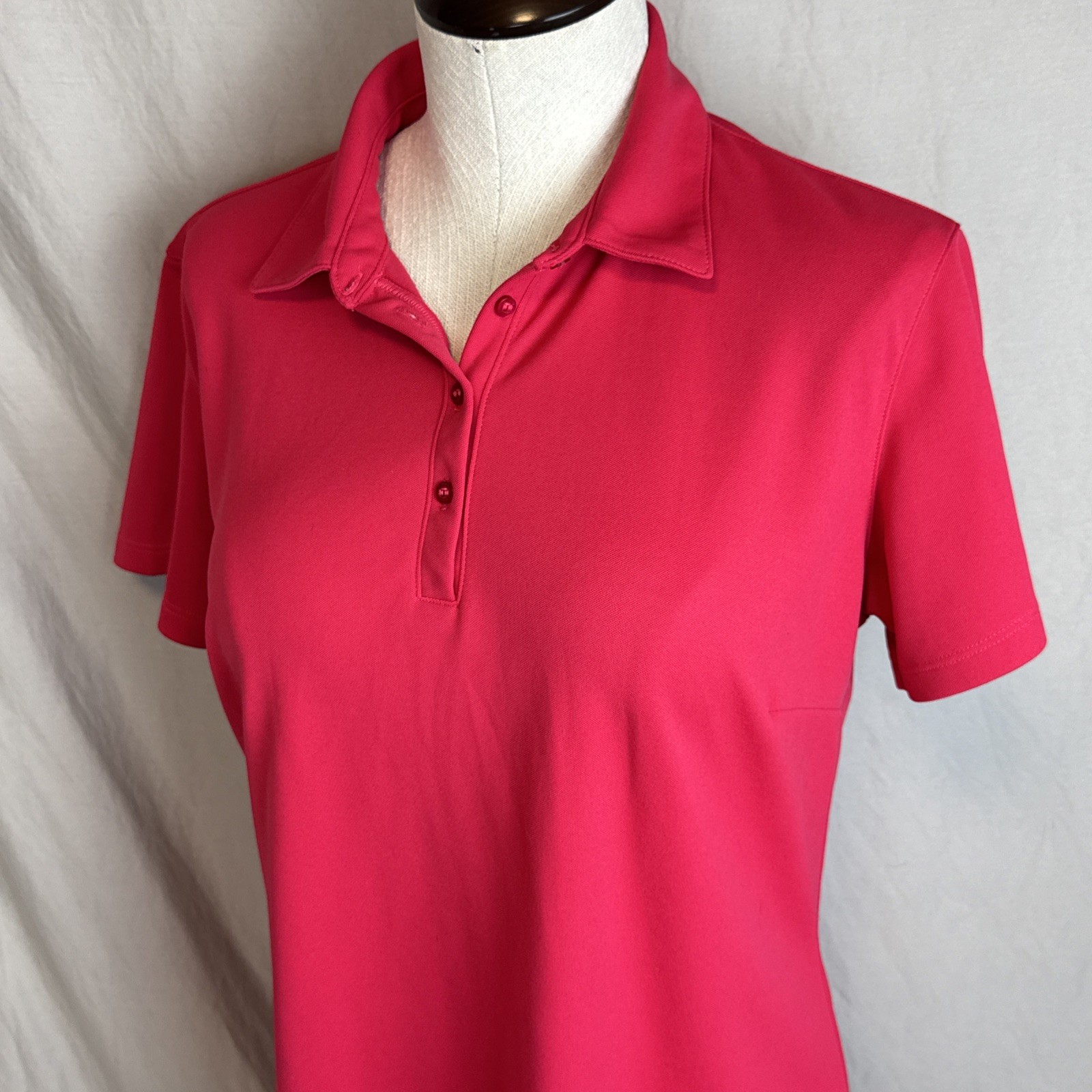 Lady Hagen Womens Golf Polo Shirt LARGE Dark Pink Short Sleeve Top Light