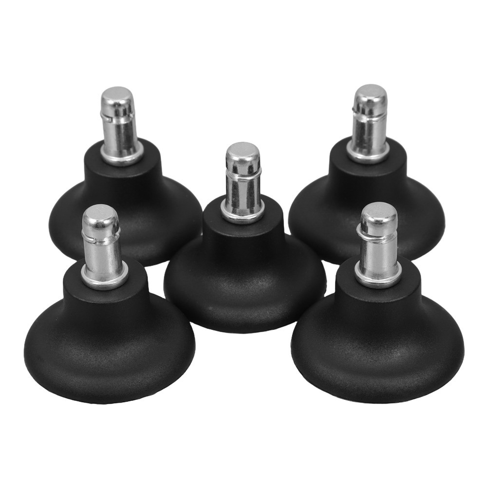 5 Pcs Office Chair Bell Glides Fixed PU Caster Wheels Replacement Set