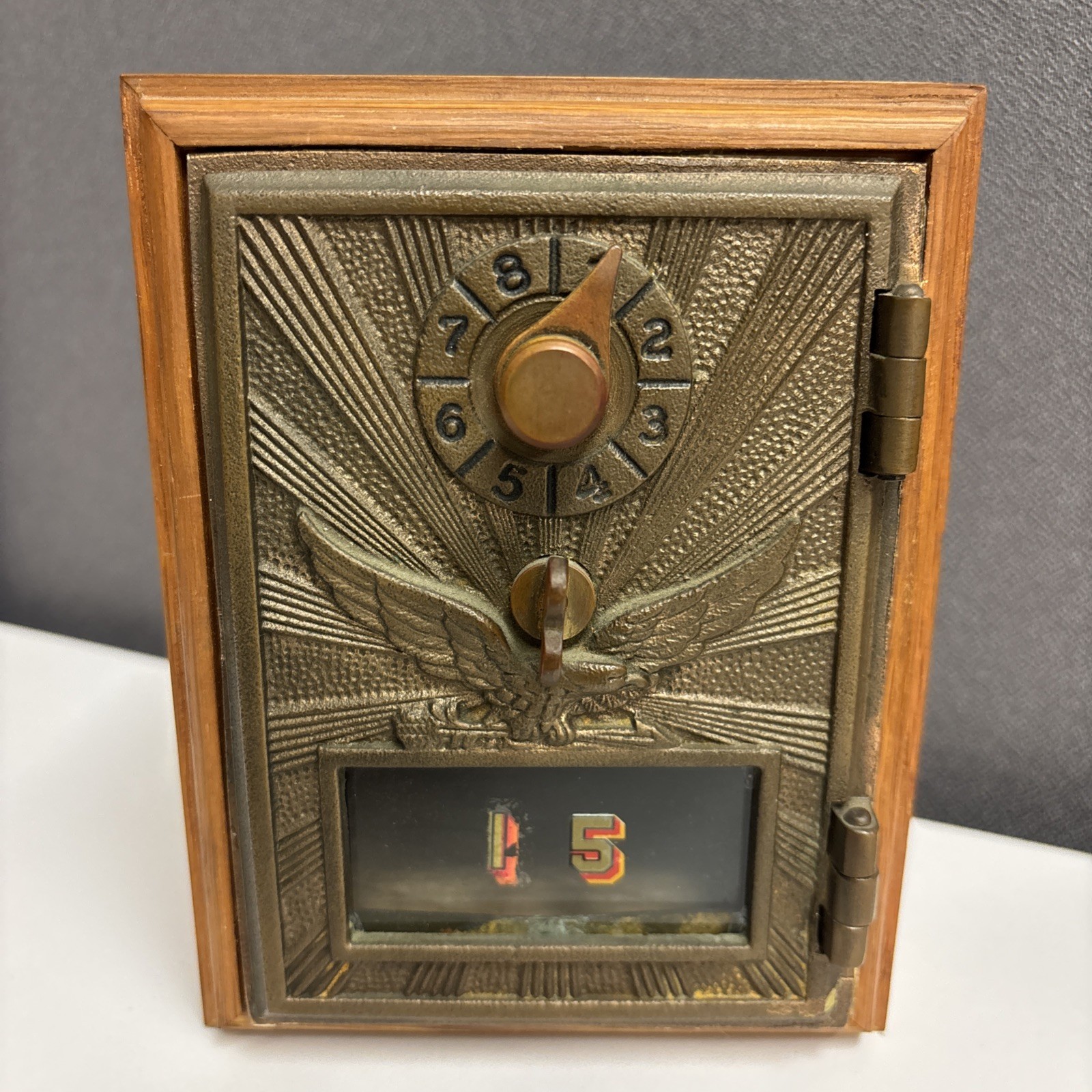 Vintage USPS United States Postal Post Office Box Door Combination, #15, Rare!