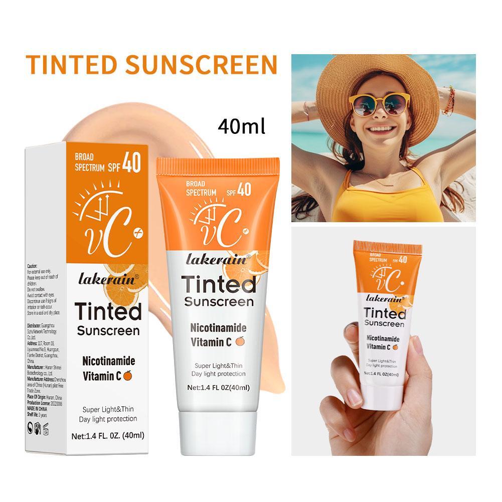 Vitamin C Tinted Sunscreen with SPF 40 Hydrating Mineral Sunscreen UV Prot PLM