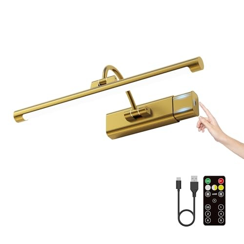 16" Light for Wall Picture with 6000mAh Battery - Operated 16IN 1Pack Brass