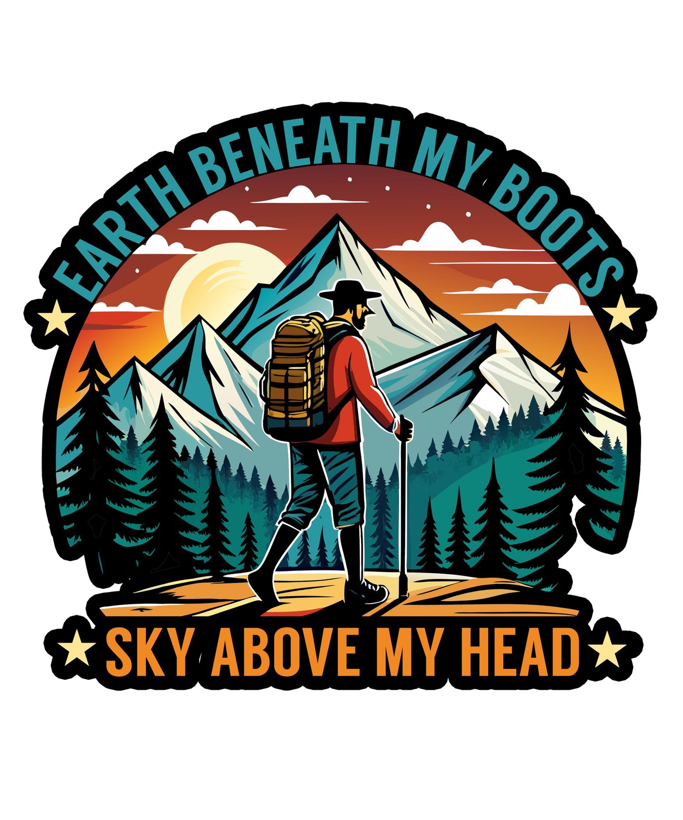 Mountain Sticker 5in - Waterproof Vinyl Decal for Yeti Cups, Cars, Laptops