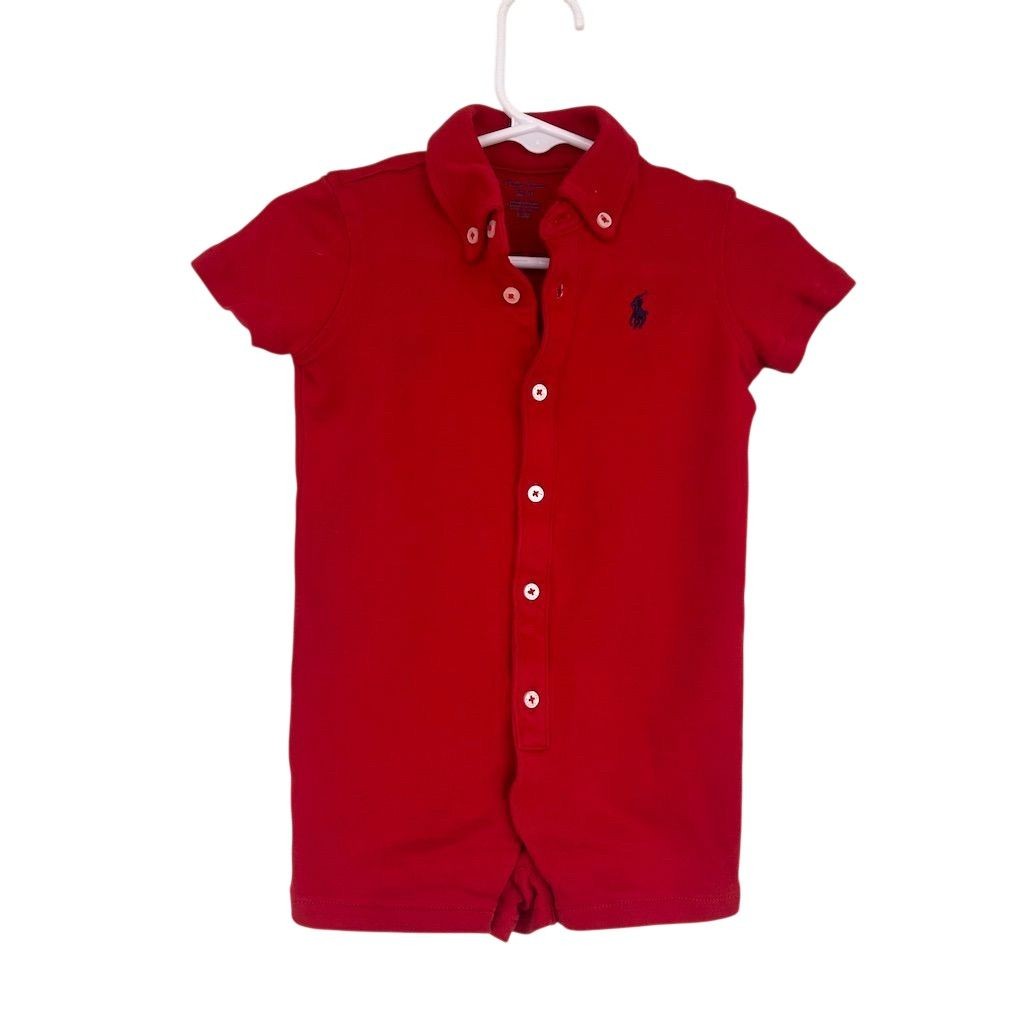 Ralph Lauren Baby Unisex Red Polo One piece Size 3 Months